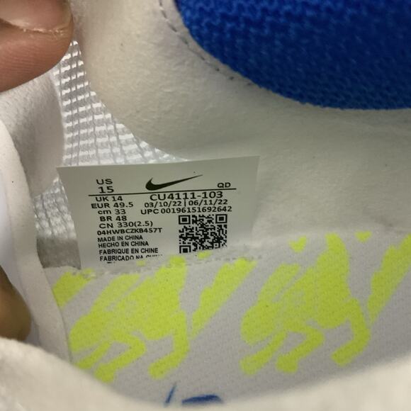 Nike ZoomX Vaporfly Next% 2 White Volt Racer Blue CU4111 103 Size 15 Running main image 4